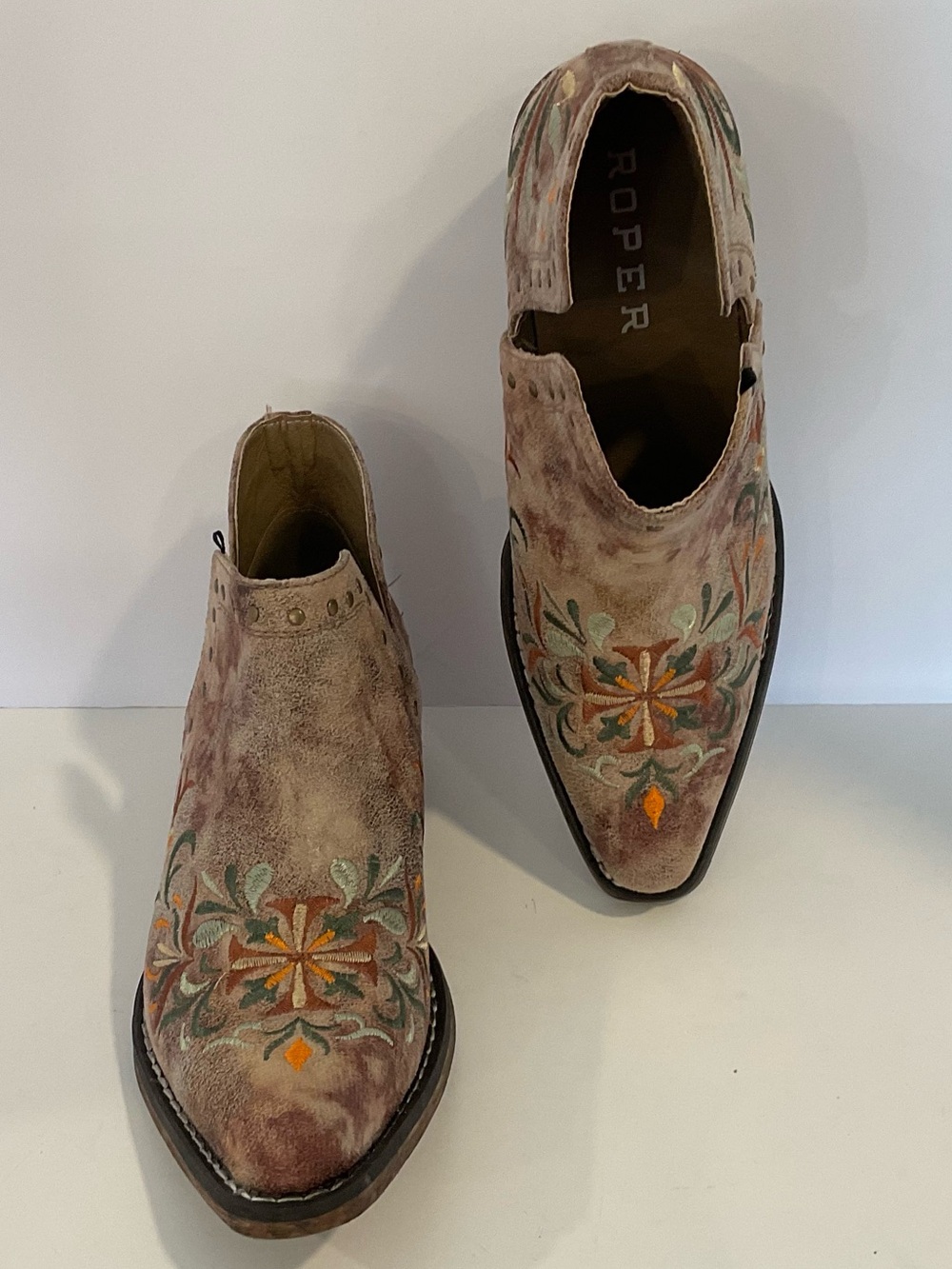 ROPER Women's Ava Floral Embroidered Ankle Booties Size 8 NEW - Picture 3 of 10